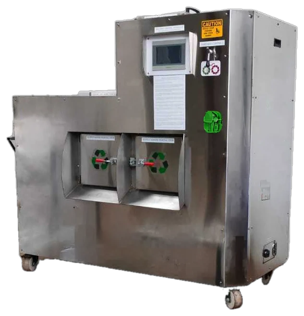 Fully automated stainless steel organic waste composter with touchscreen control and output door