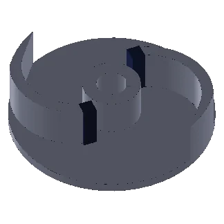 The PDC cutting impeller, its vanes ending in cutting edges at the inlet