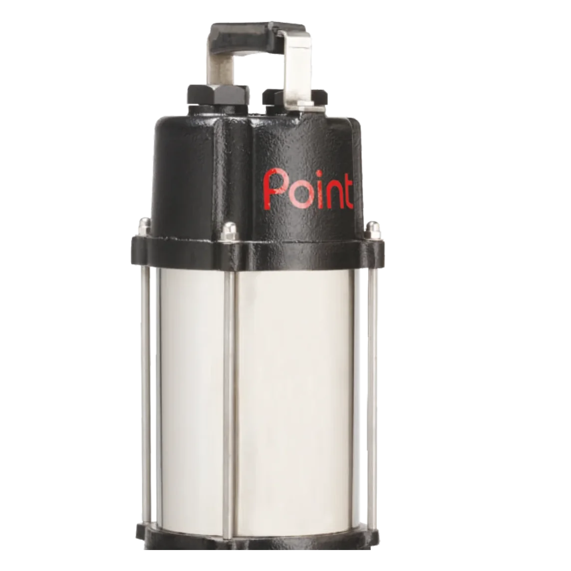 PDS motor: stainless body between cast-iron covers, with the lifting handle