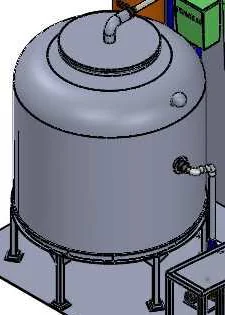Digester tank on legs, from the 5 m³ plant layout