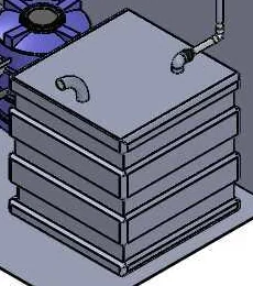 Stacked gas holder, from the 5 m³ plant layout