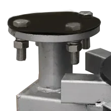 Flanged air inlet on a short steel pipe beside the motor