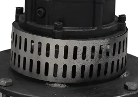 Slotted guard ring below the motor