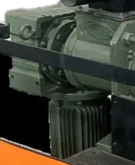 Electric motor and green gearbox at the drive end of the press
